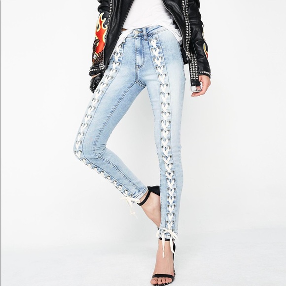 neon blonde Denim - Neon Blonde Blondie Tie Up Jean / 28